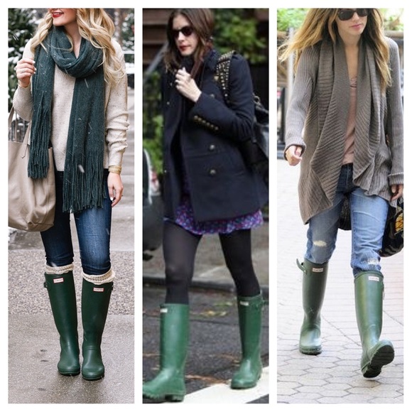 Hunter Womens Original Tall Rain Boots Matte Green - Picture 6 of 8